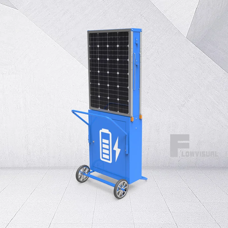 
Portable Metal Cabinet Solar Phone Charging Station Cart 