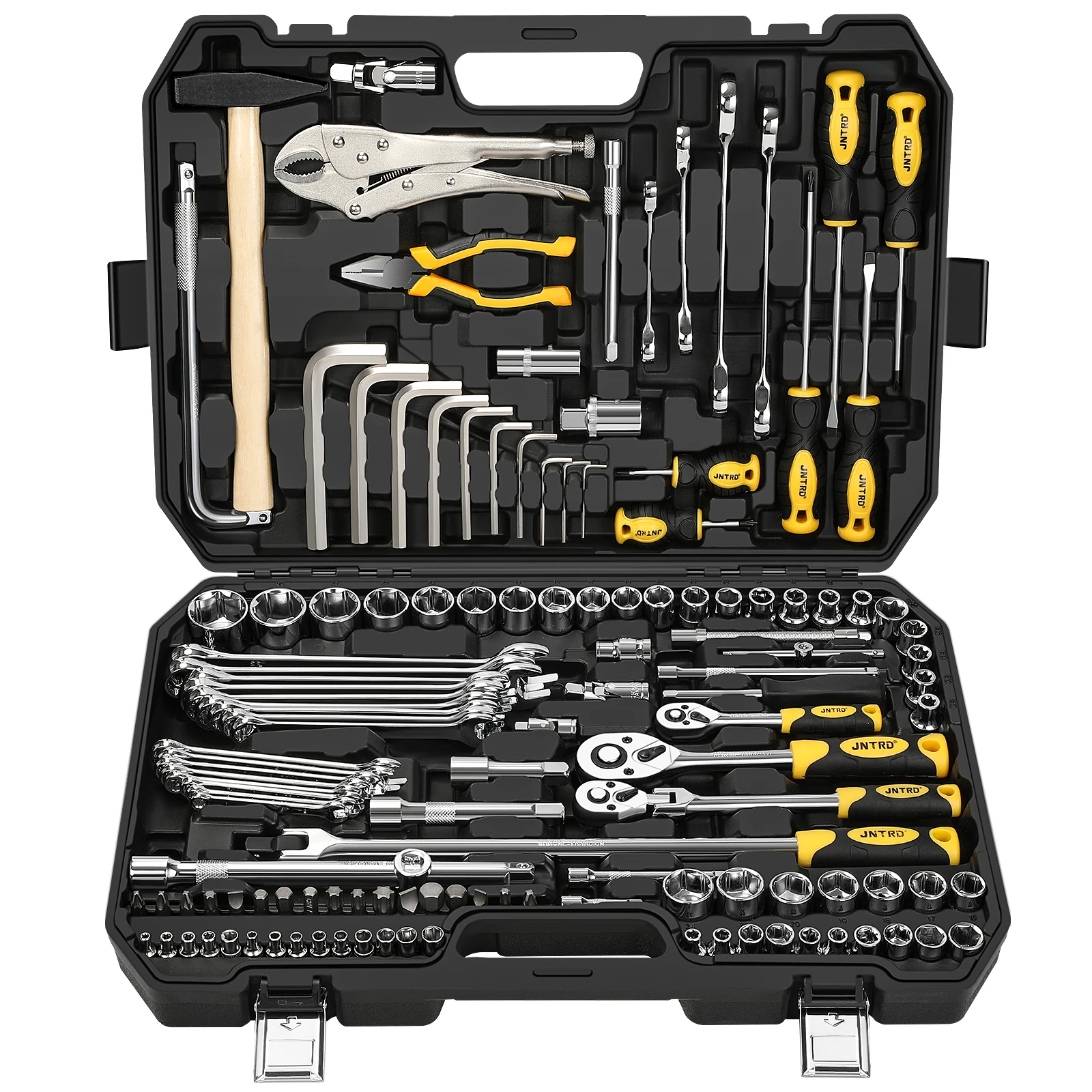 132 pcs Household Repair Hand Tool Kit Mechanic Tool Box Set Auto Repair Hand Tool Kit Spanner Socket Wrench Set