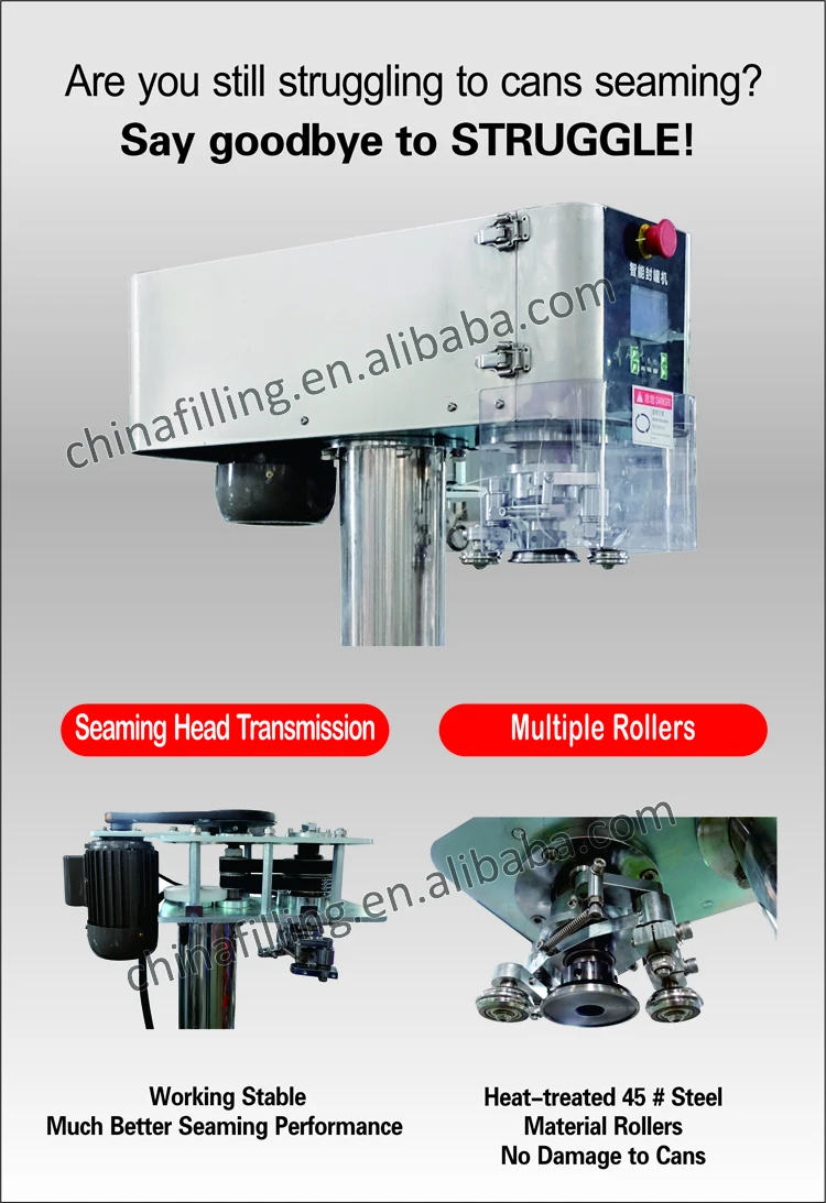 Easy Open Pneumatic Soft Drinks Drum Cap Tin Aluminum Can Sealer Meta Seaming Sealing Machine