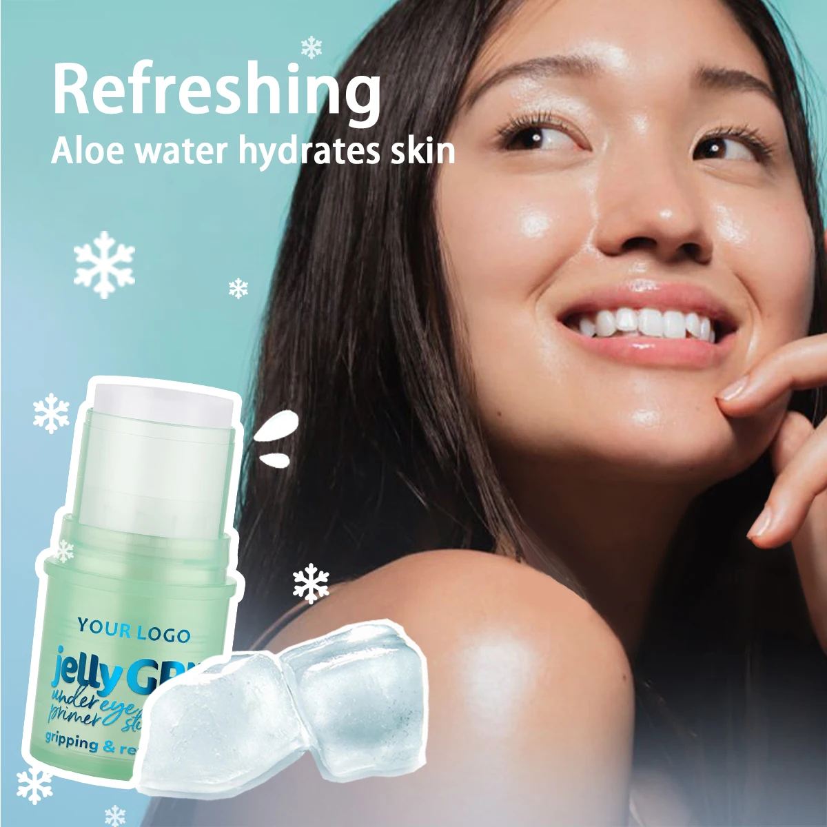 Custom Logo Natural Hyaluronic Acid Moisture Smooth Fine Lines Primer Base Refreshing Jelly Grip Primer Stick