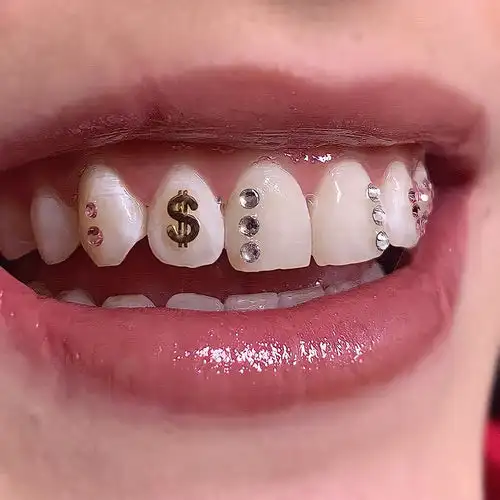 92 style Synthetic Opal 4.1*5mm Alien-shaped Opal Tooth Stickers For Sale