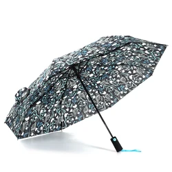 the umbrella for lady wholesale cheap price flower printing 3 folding automatic compact woman umbrella