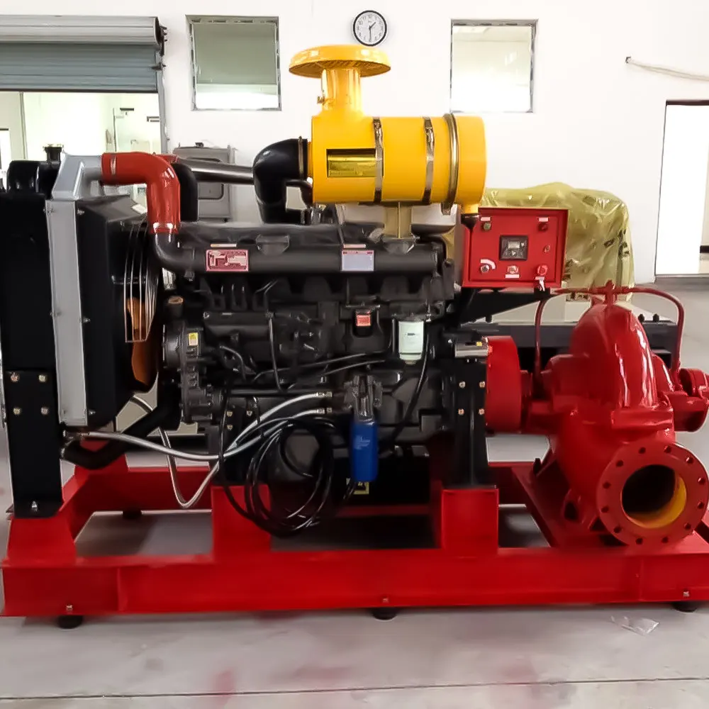 water automatic centrifugal horizontal dewatering Diesel engine double suction split fire pump with agriculture irrigation
