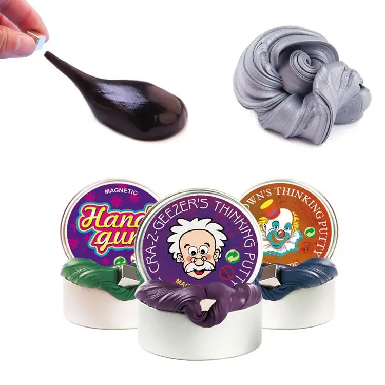Magnetic putty relieve stress metal magnetic slime gold color putty for kids