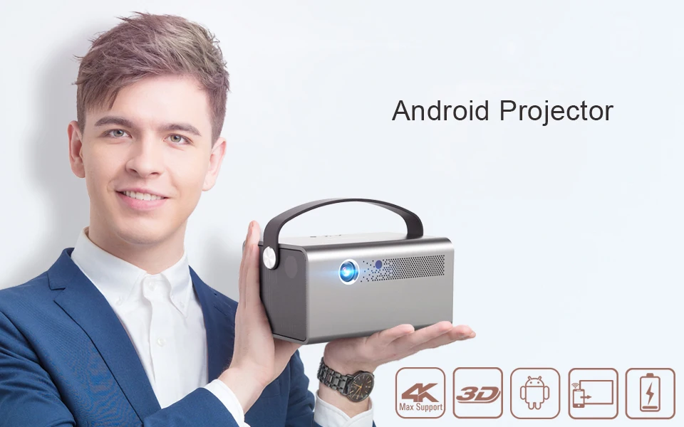 High brightness Portable Projector Home theater Video DLP Android Smart Mini Projector interactive projector  Wifi