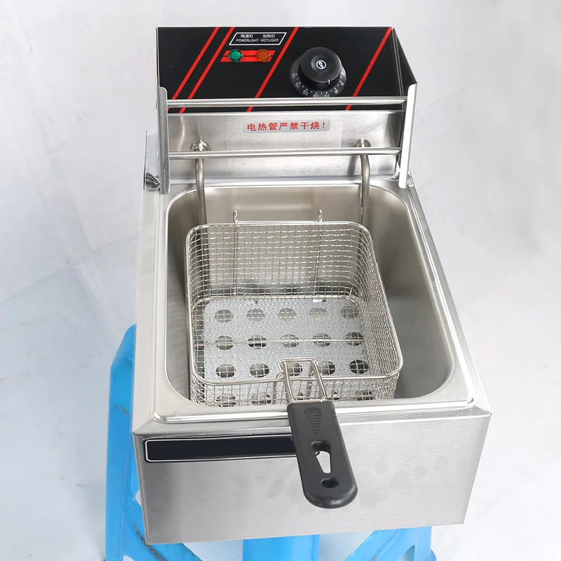 
Frying Pan Commercial Electric Fry Pan Single Cylinder Furnace Machine French Fries Chicken Chop Oil Cooking Kitchenware Tools 