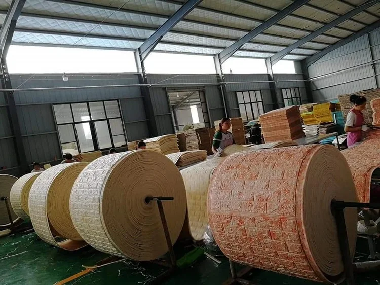 Cheap Wall paper for Sale Self Adhesive Wall Tiles foam brick 3d wall sticker  wholesale home decoration  color wallpaper