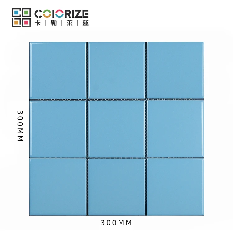Цветная фабрика, оптовая продажа, Высококачественная квадратная мозаичная плитка для бассейна, дешевая Роскошная Смешанная синяя мозаичная плитка