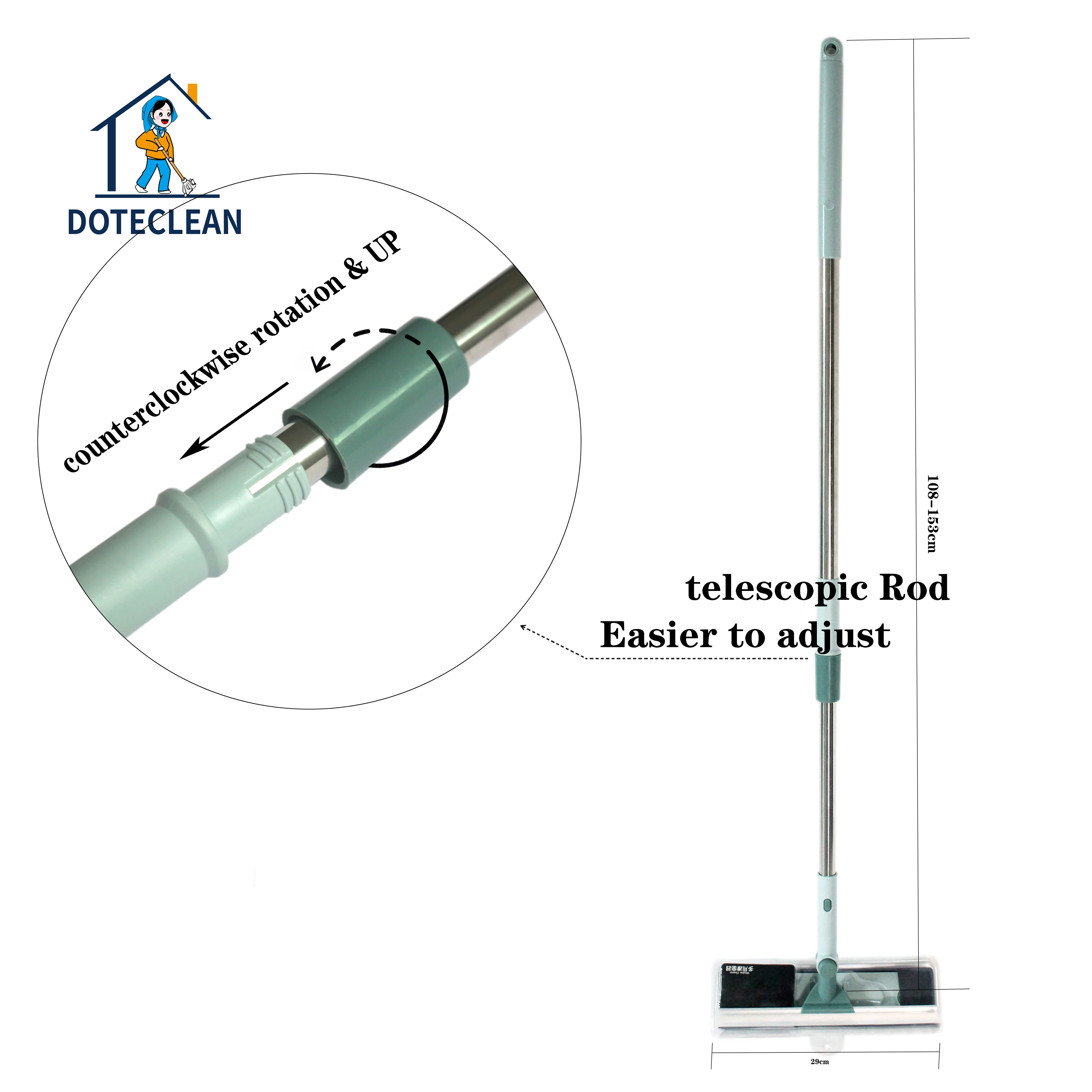 Wholesale High Quality Telescopic Window Glass Mirror Cleaning Rubber Squeegee Wiper-2