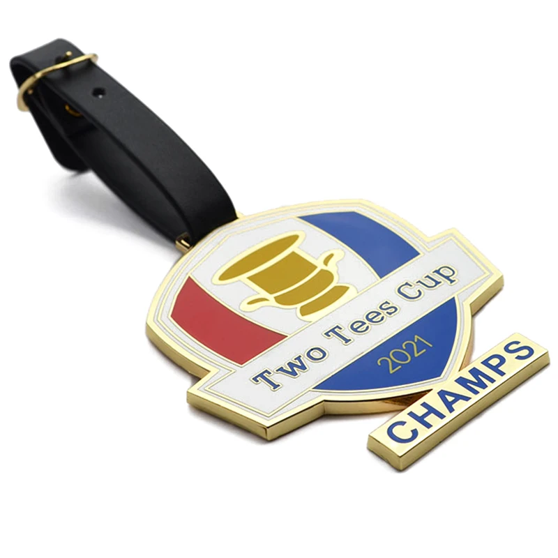 China Custom Metal Enamel Golf Bag Tag Golf Club Member Tag Personal Name Engraved