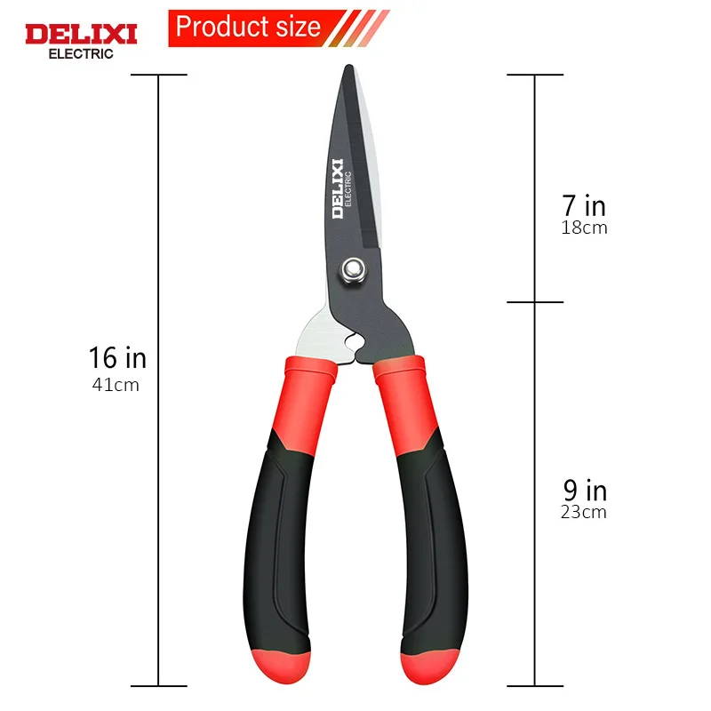 Delixi ELECTRIC Pruninng Cutters Fruits Stem Vegetables Stalk Gargenwork Hedge Shears Wearing Steel Cutters Tin Fence Pruner