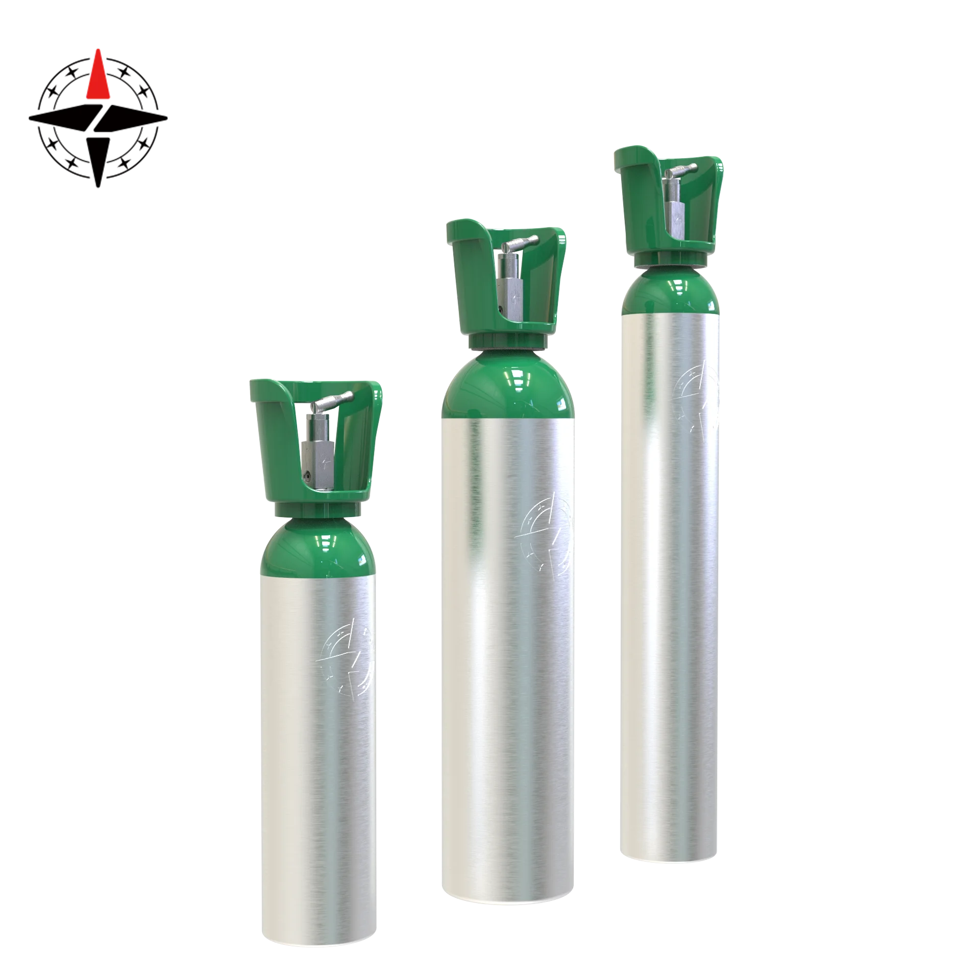 Whole sale Aluminum Medical oxygen cylinder MD ME 2.97L 4.6l DOT PED O2 tank portable oxygen valve regulator cart CGA 870