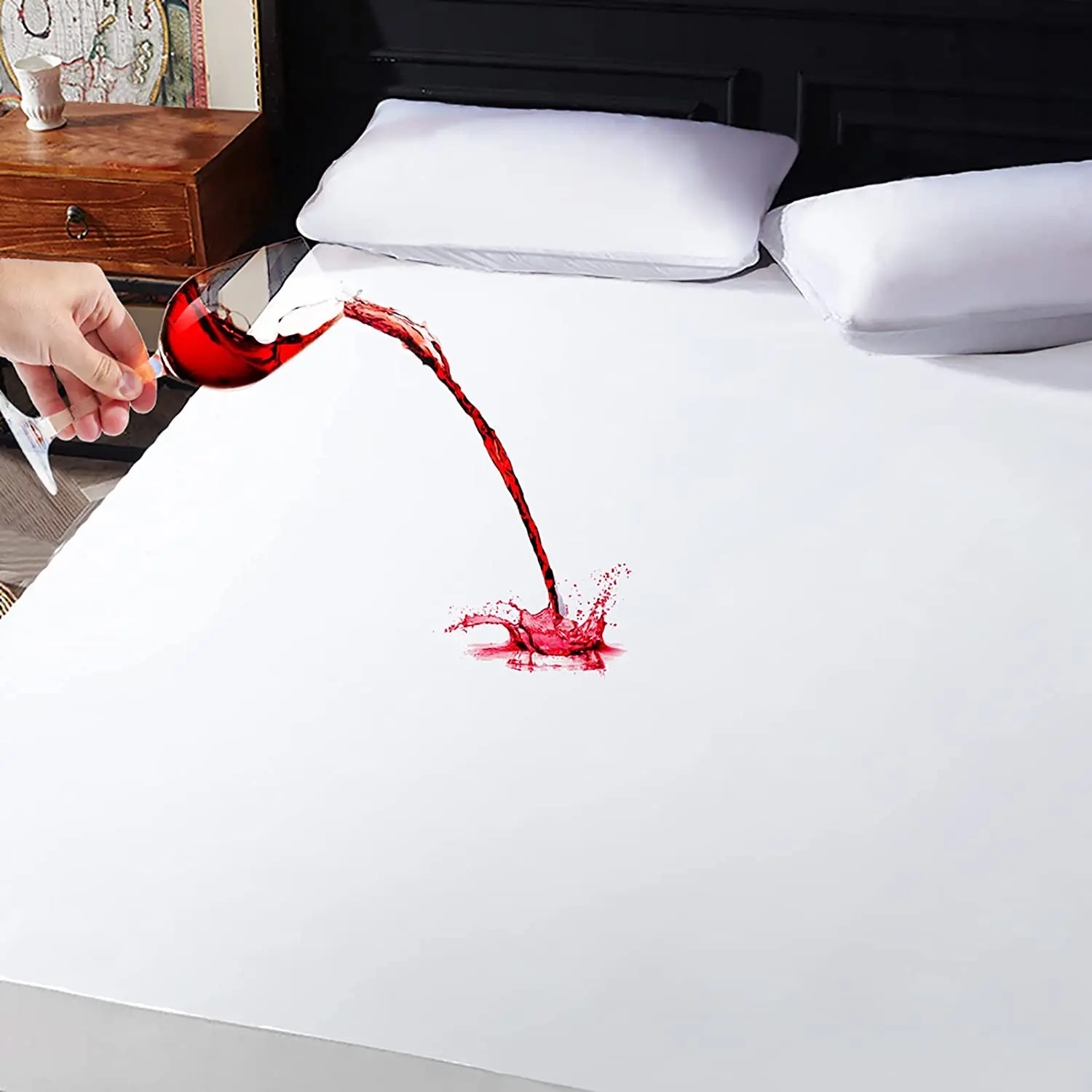 Wholesale 100% Cotton Waterproof Double Size Deep Pocket Washable Custom Waterproof Mattress Protector For Room