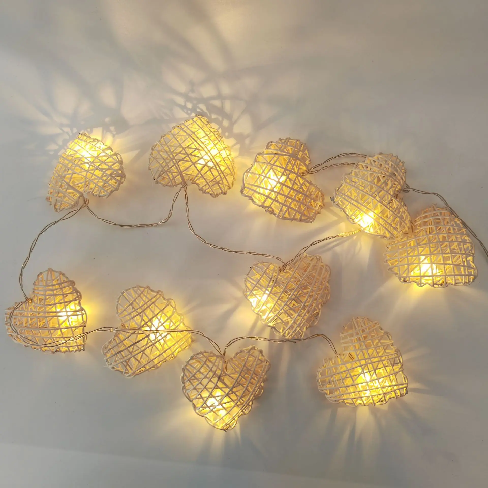 Wedding Decoration Rattan Ball Decorative Light/heart/moon/star Battery Operated String Light Light Chain