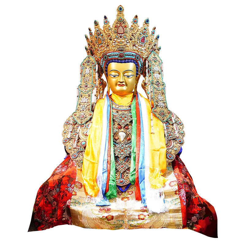 Lhasa Jokhang Temple bronze gilt reclining Buddha solemn Buddha statue Shakyamuni Buddha 12 years old and other statue ornaments