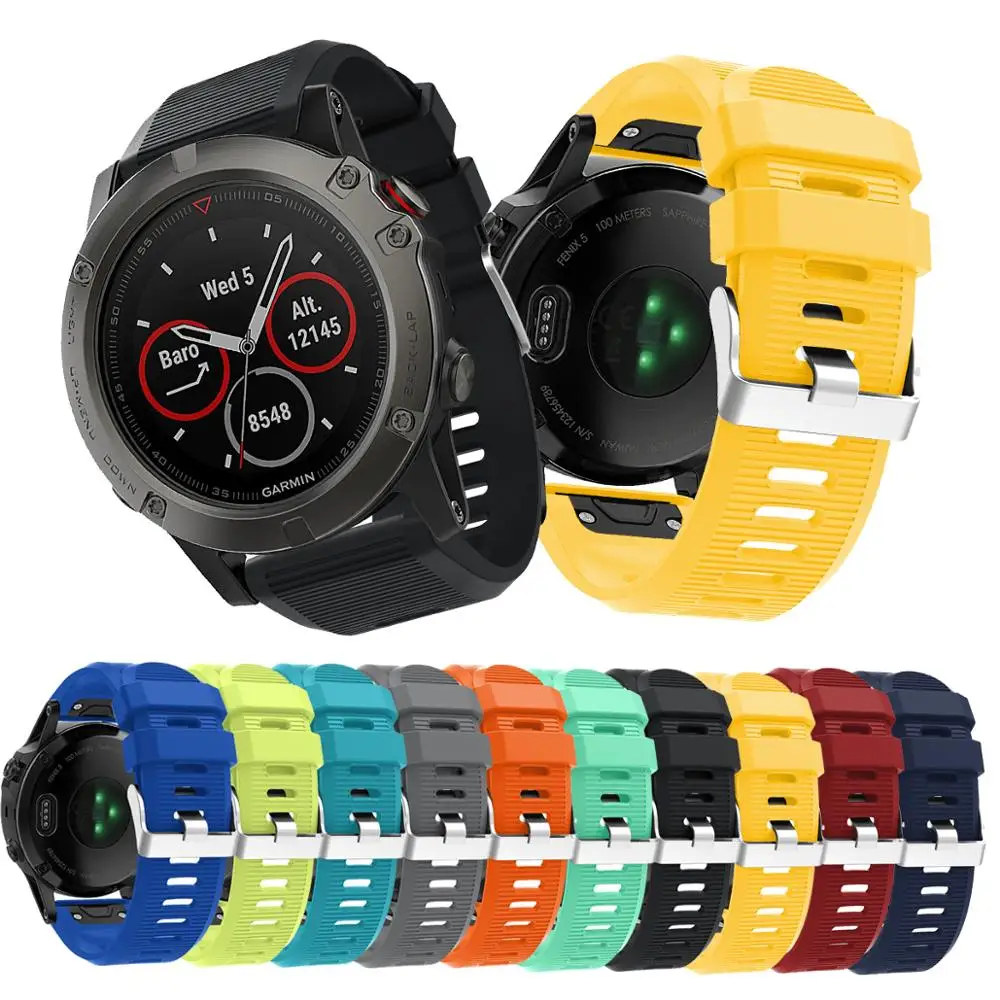 Oulucci For Fenix 5X Band 26mm Width Soft Silicone Watch Strap for Garmin Fenix 5X/ 5X Plus/ 3/3 HR Smartwatch