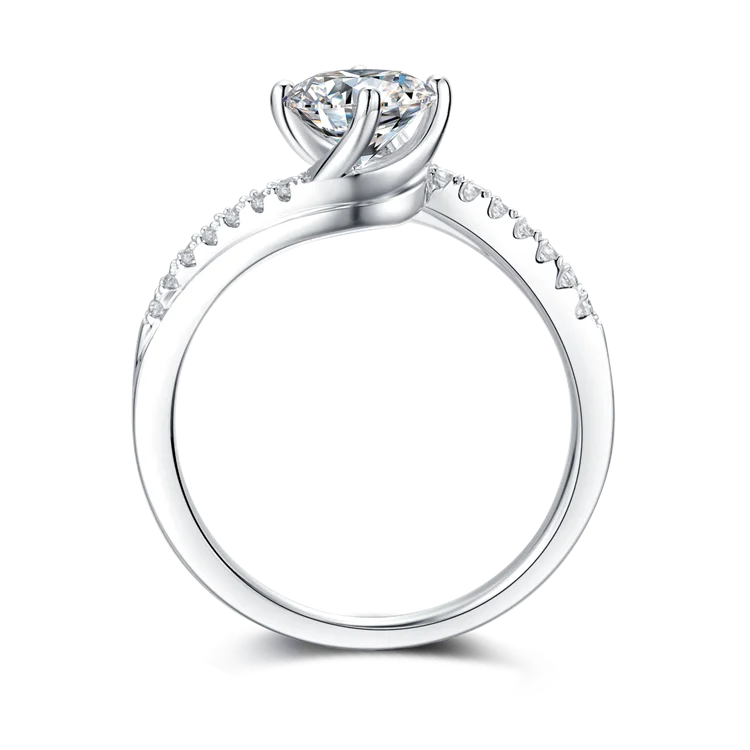 Женское Обручальное кольцо из серебра 925 пробы с муассанитом 1 карат, белое золото 925 пробы