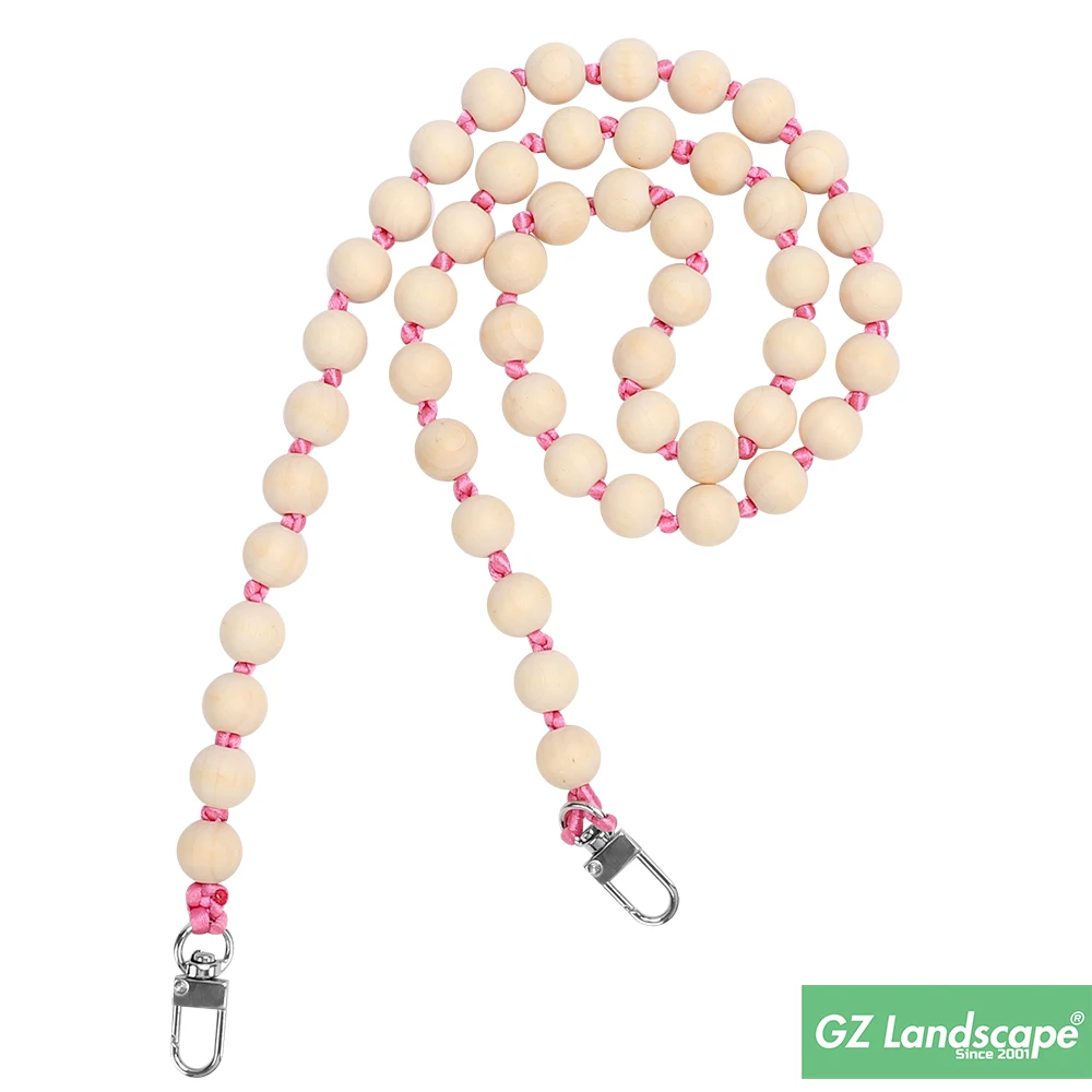 Дизайнерский ремешок для телефона с бусинами через плечо ремешок для смартфона Длинная Деревянная цепочка для мобильного телефона