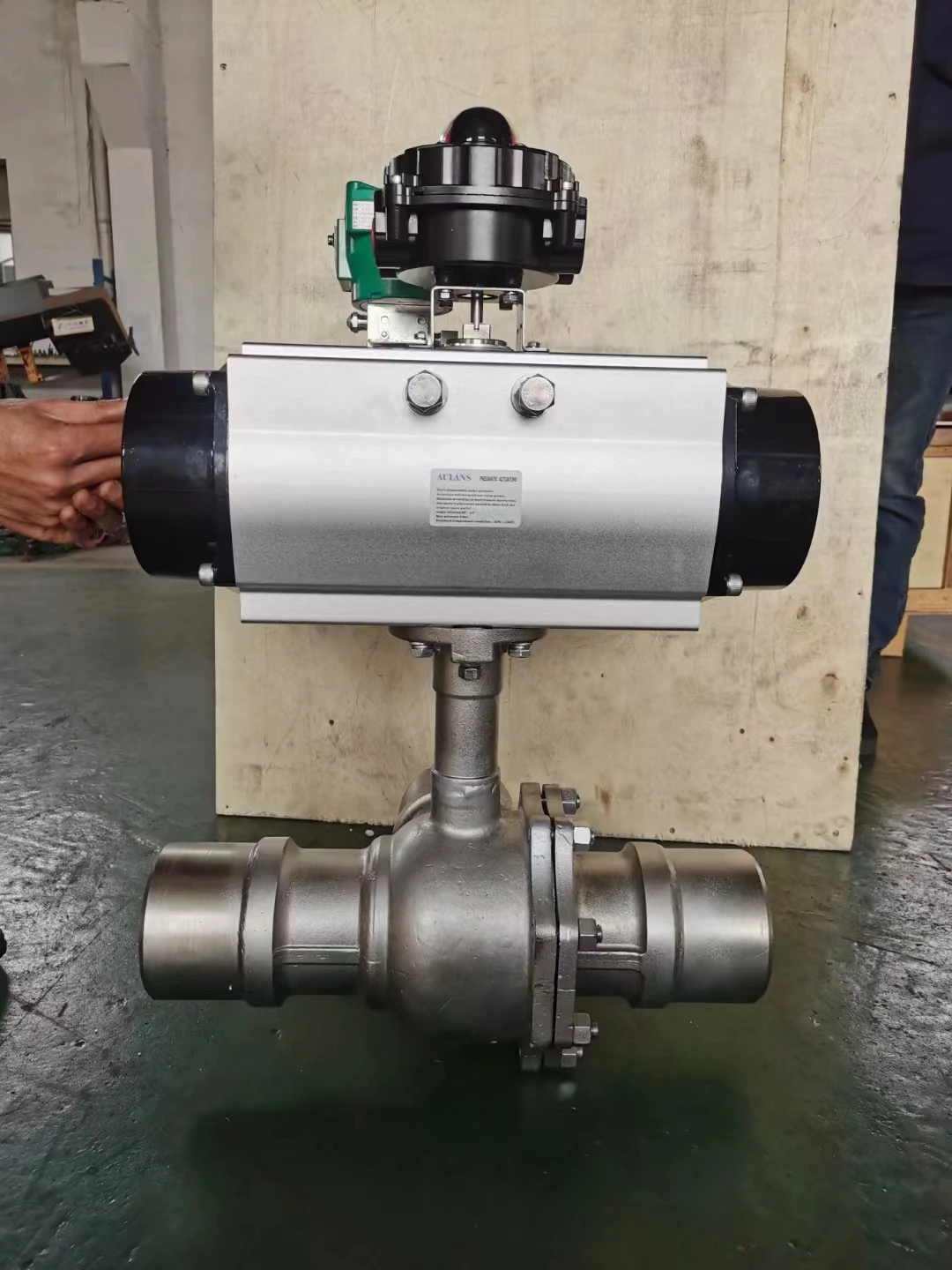 -196degree Ultra-Low Temperature SS304 Extended Stem Female Welded Pneumatic Cryogenic Ball Valve for liquid oxygen