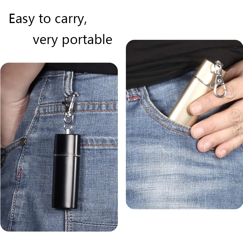 Custom Logo Portable Ashtray with Lid, Metal Outdoor Travel Ash Trays Pocket Ashtrays with Key chain for Cigarettes