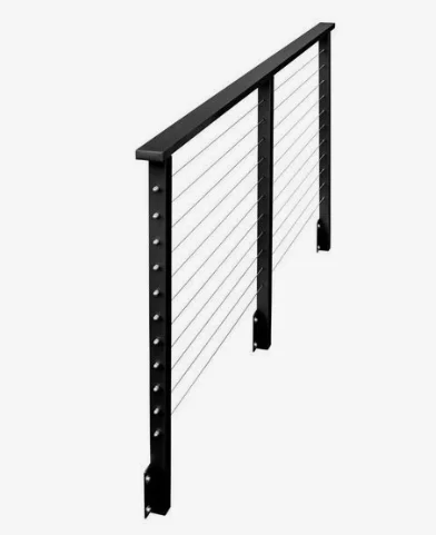 Cable Railing Stairs Handrail Low Maintenance Outdoor Balcony Deck Stainless Steel Matte Black Wire Cable Handrail Balustrade
