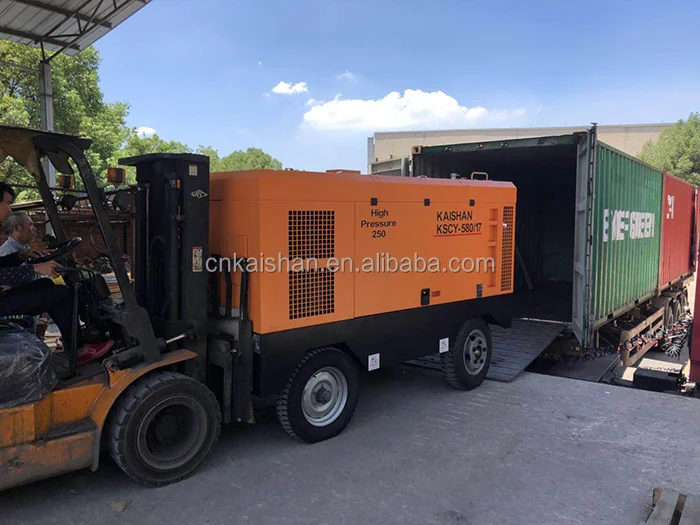 China Kaishan air compressor KSCY570/12 for water well drilling rig  570cfm 12bar Screw air compressor
