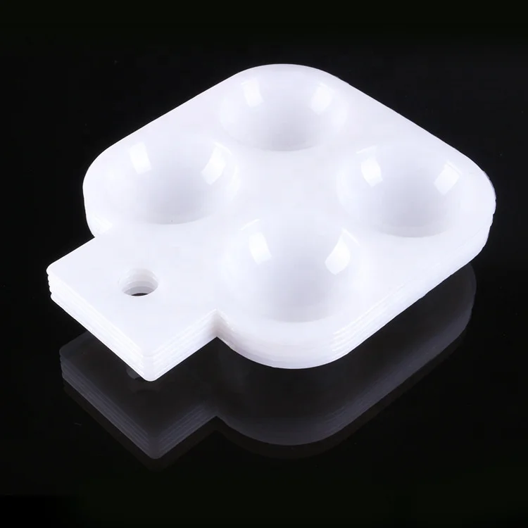 Горячая распродажа пластиковая палитра с 4 отверстиями для акварельных красок ручкой лоток рисования