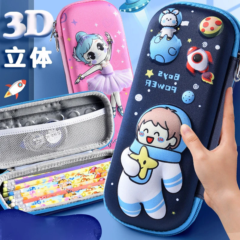 New Cartoon Pencil Bags 3d Three-dimensional Stationery Box Primary School Students Large Capacity Pencil Case Stationery Bag