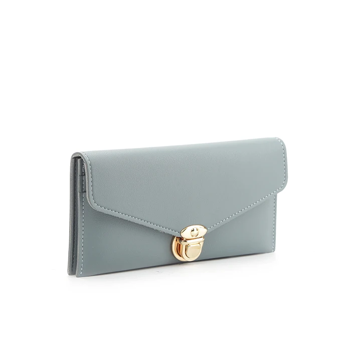 #9288 Zero customs carteras wholesale new arrival fashion elegant design slim double sided PU ladies purse leather wallet women
