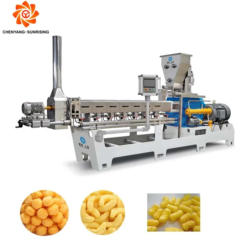 Complete Production Line Puffed Fried Snack Food Extruder Extrusion