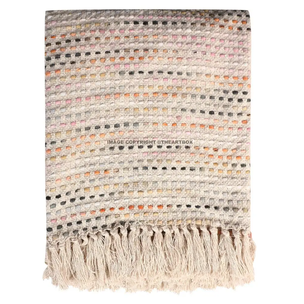 Throw Blanket Bear of Cute Factory Home Textile Handwoven Cotton Sofa Throw Blanket For Summer