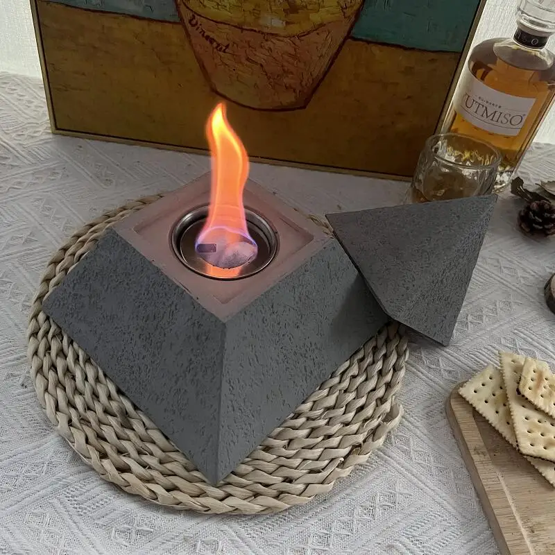 Настольная чаша Ur-health в форме пирамиды, портативная маленькая комнатная чаша для приготовления огня, спирта, этанола, камина