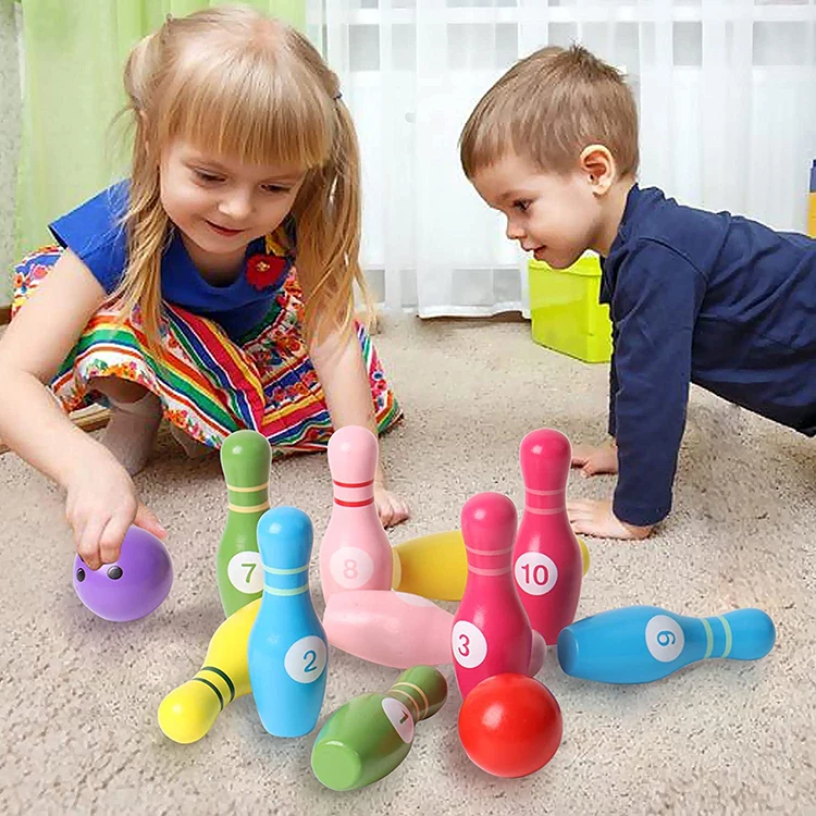 Toys Bowling Children Indoor Sports Puzzle Color Lawn Garden Bowling Game For Kids