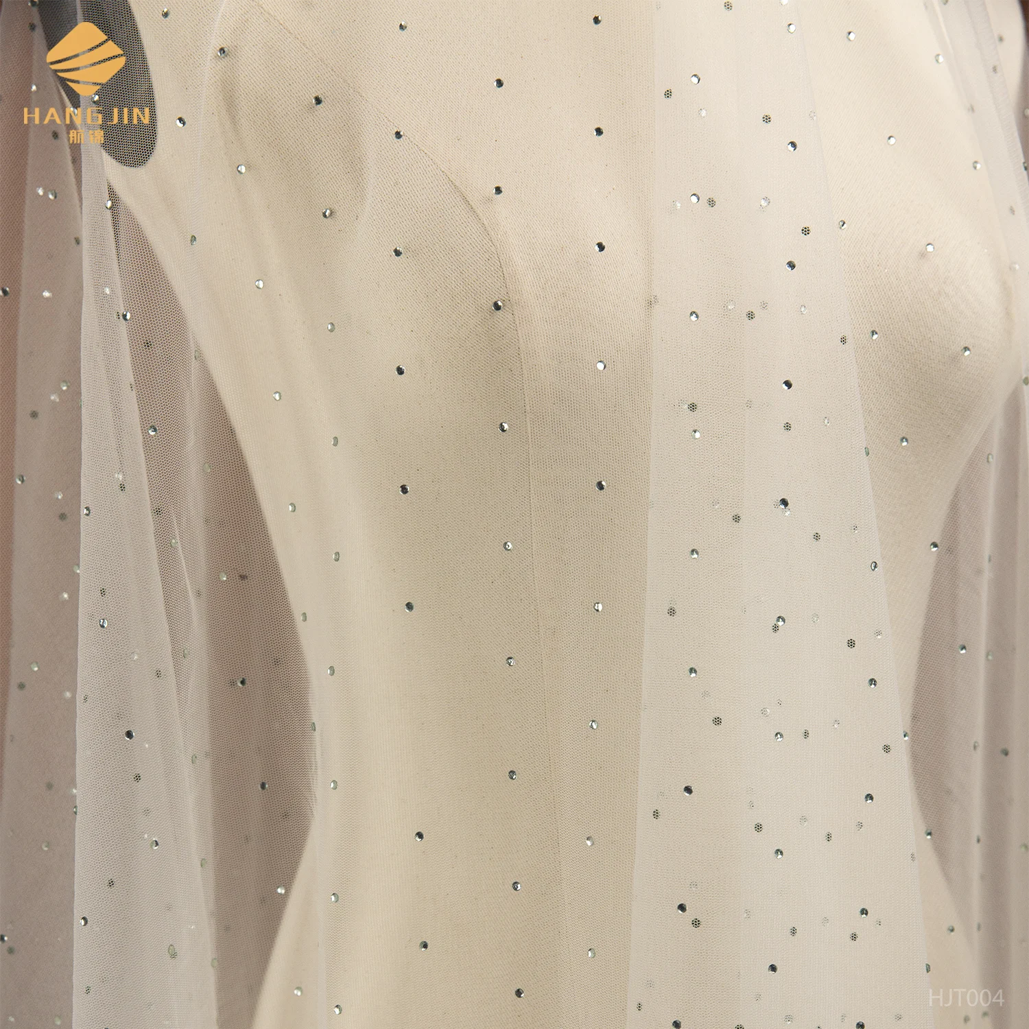 Wholesale Rhinestone Mesh Fabric Elastic Diamond Shiny Crystal Star Tulle Fabric for Nightclub Dress