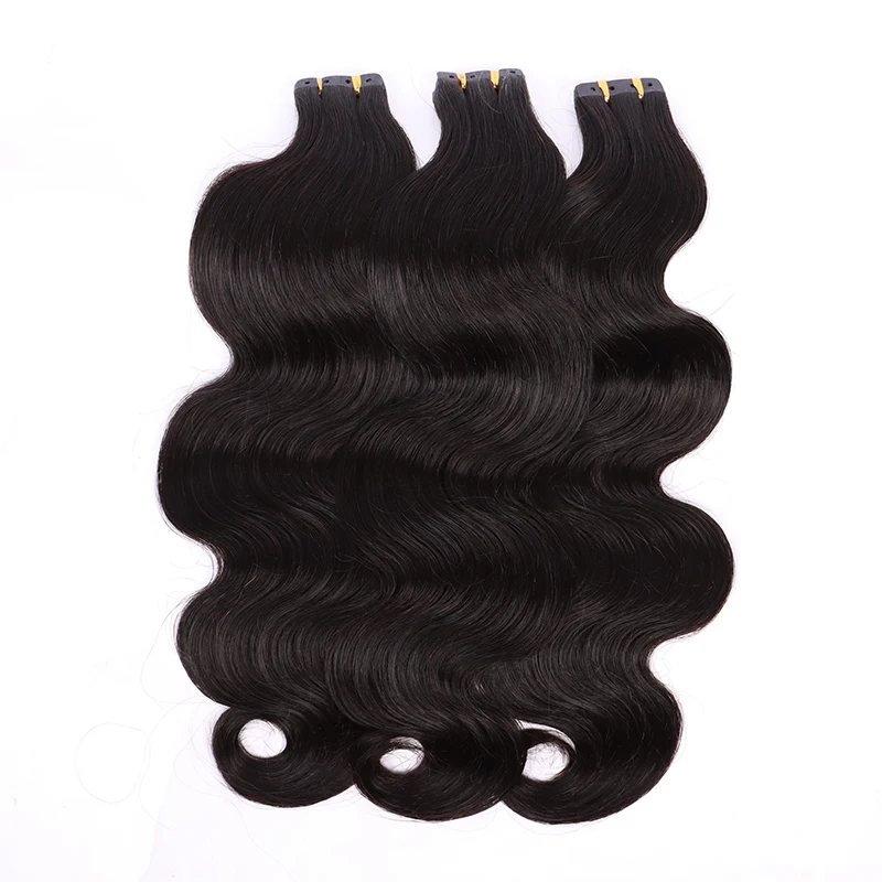 18 Inch Body Wave Natural Virgin Cuticle Aligned Hair Tape In Extensions Human Hair