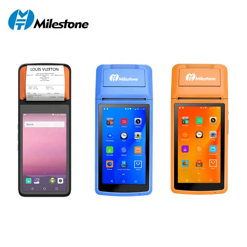 position Android 4g handheld emv 7inch machine Android All In One Pos Terminal With Printer Ordering System Android Pos