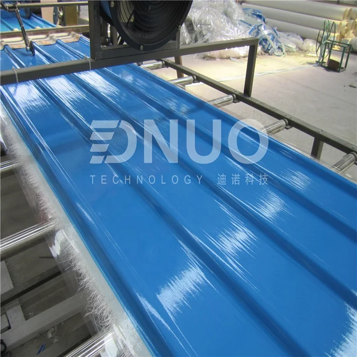 DNUO frp grp fiberglass different colors and corrugated/flat gel coat sheets panels production line