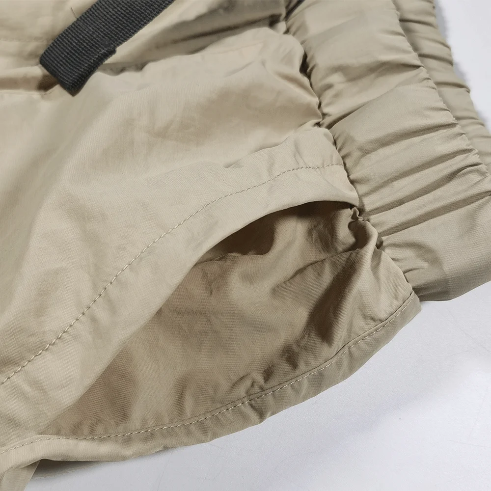 Summer Mens Cargo Quick drying Casual Sweatpants Custom logo Belt buckle Blank Woven Nylon Shorts With Multiple Pockets