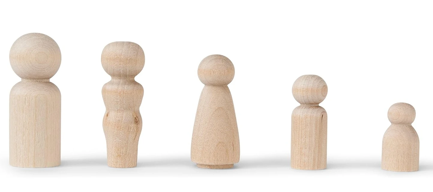 Natural Unfinished Wooden Peg Doll Bodies Quality People Shapes Great for Arts and Crafts Birch and Maple Wood Turnings