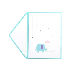 Free Samples Birthday Cards, Handmade Cute Elephant Greeting Cards With Gems