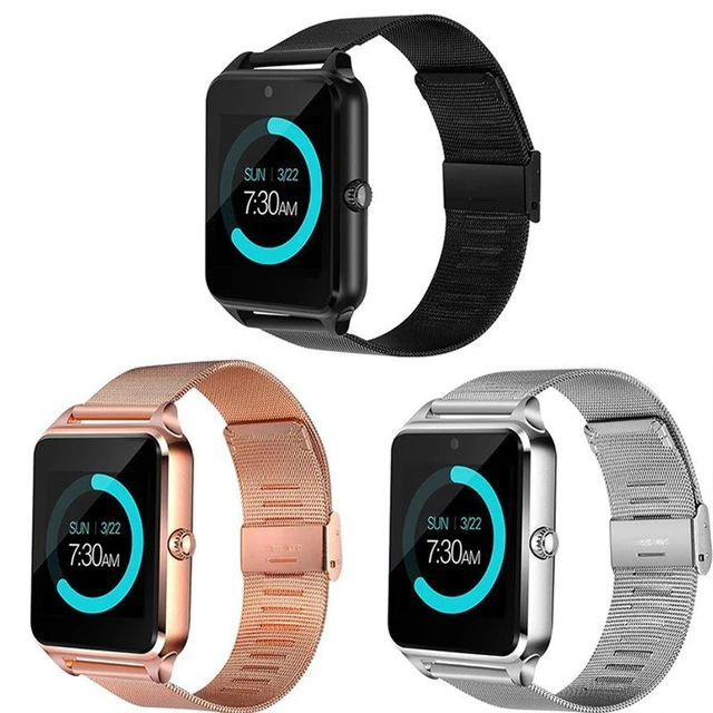 Smart Watch Z60 Metal Strap BT Wrist Smartwatch Support Sim TF Card sport Multi-languages smart Watch