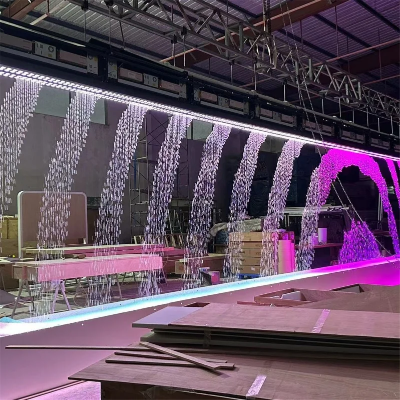 Modern luxurious fountain wall digital water rain curtain used indoor and outdoor