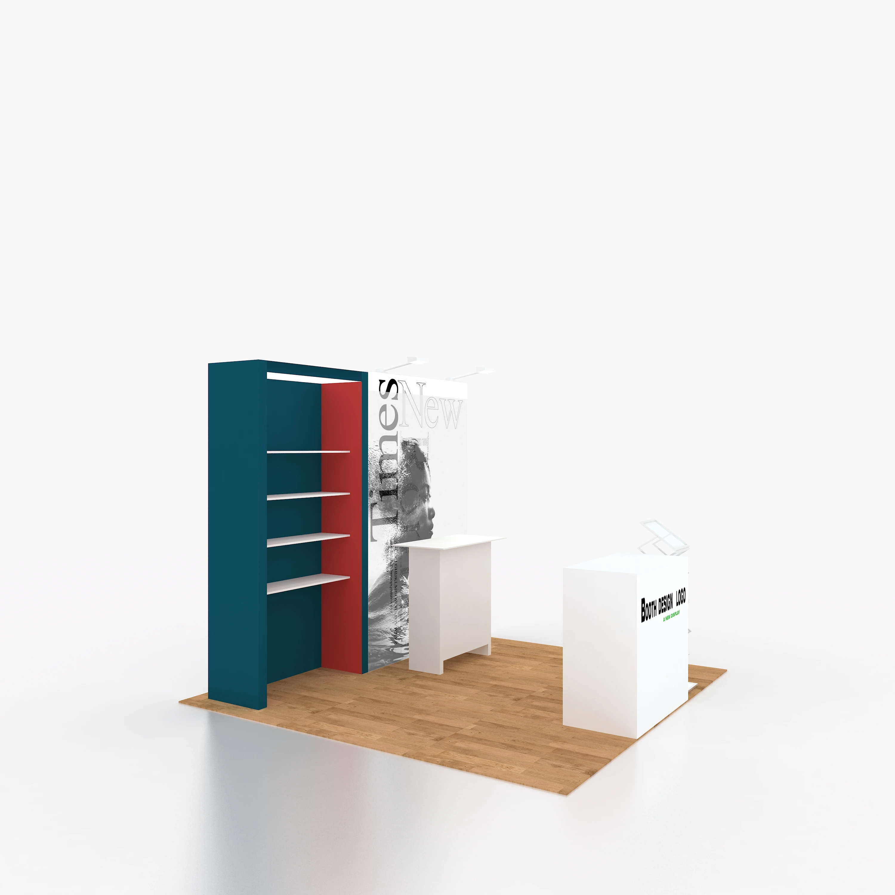 Customized Big Design Easy Assembly Wooden Exhibition Trade Show Booth Stand Display tension fabric clothing printing show booth