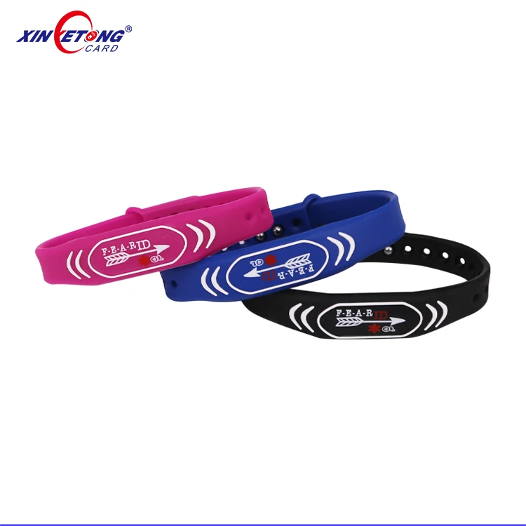 13.56mhz Silicone RFID Wristband Bracelet Adjustable  NFC RFID Ticket Hand Wrist Band