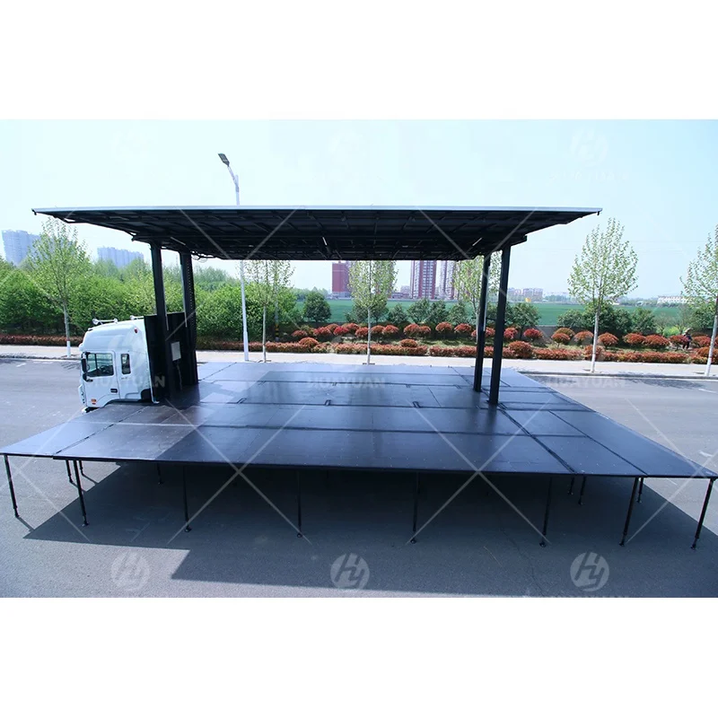 HUAYUAN T315-6 90sqm+ Hydraulic Mobile Event Stage Truck For Outdoor Activities Campaigns Elections Evangelism