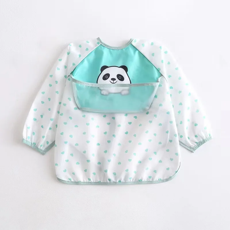 OEM 0-36 месяцев унисекс нагрудники с длинными рукавами для малышей машинная стирка Детский водонепроницаемый нагрудник кормления детский еды