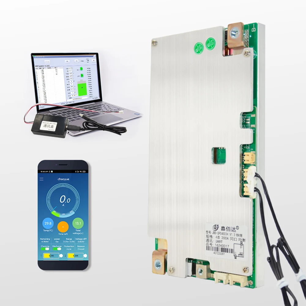 JBD лидер продаж система управления аккумулятором 100A 120A 150A 200A 3S 4S 12V LFP NMC Smart BMS с подогревом UART