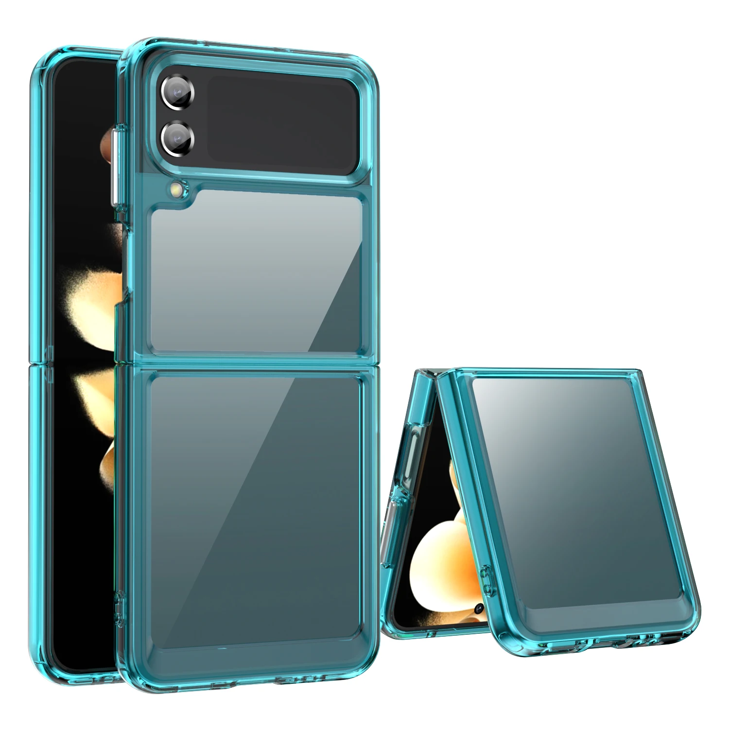 Acrylic Transparent Folding Phone Case Funda Transparente Galaxy Z Flip 4 5g Fold4 Flip3 Fold For Samsung