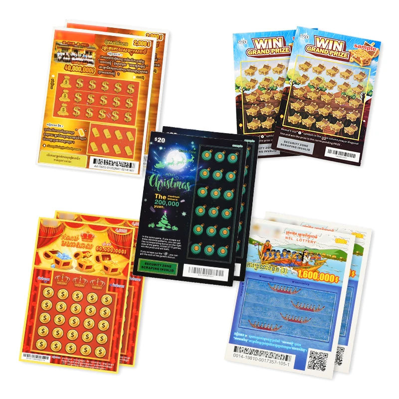 Full-Color design Custom Sizes Any shape Free Design scratch off lottery tickets for Win Jackpot Tickets