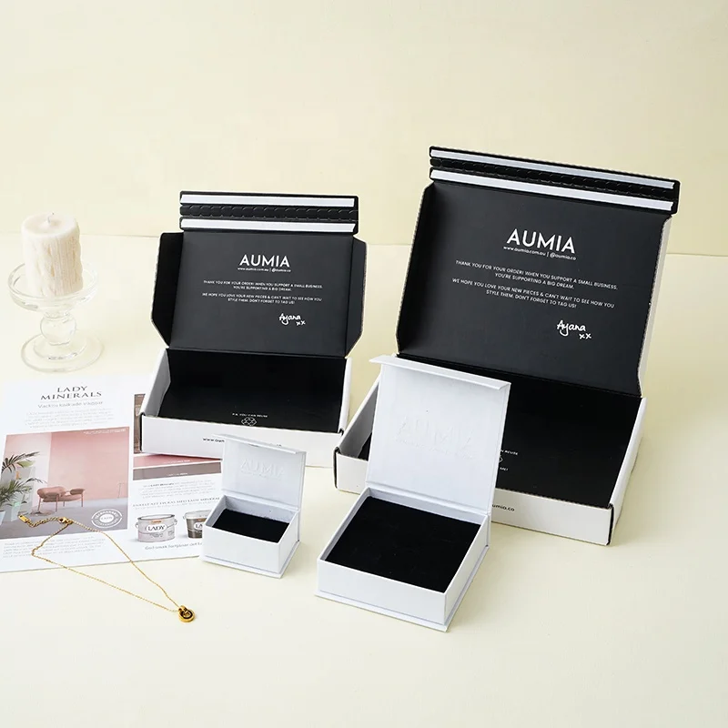 A1 new styled Custom Corrugated Paper Mailer Jewelry Postal Box Luxury Jewellery magnet magnetic Mailing Box For Shipping